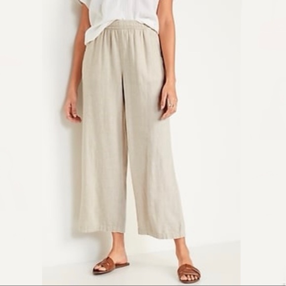 Korean-style Loose Linen Pants (beige) - Picture 2 of 3